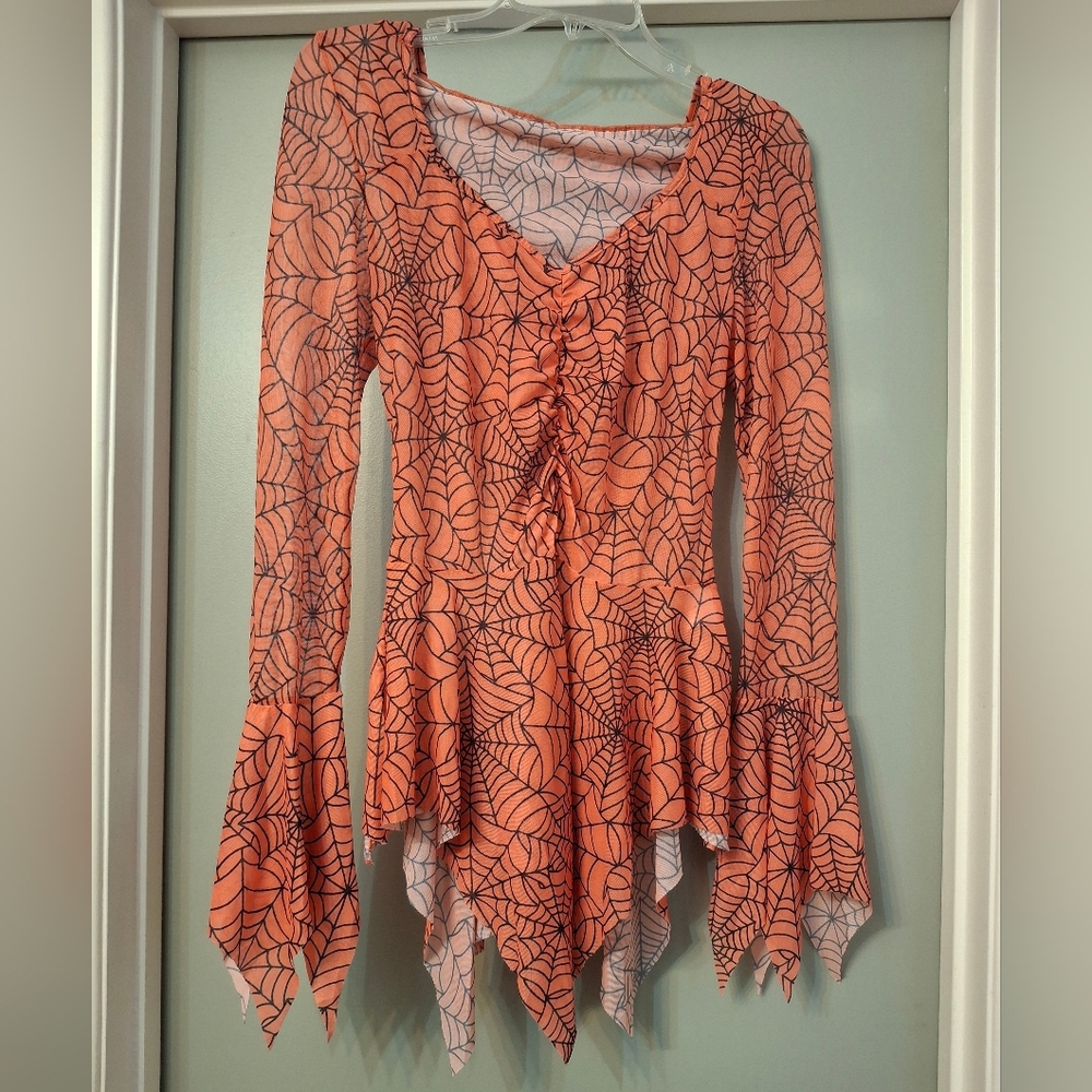 Mesh Spider Web Shirt With Hood